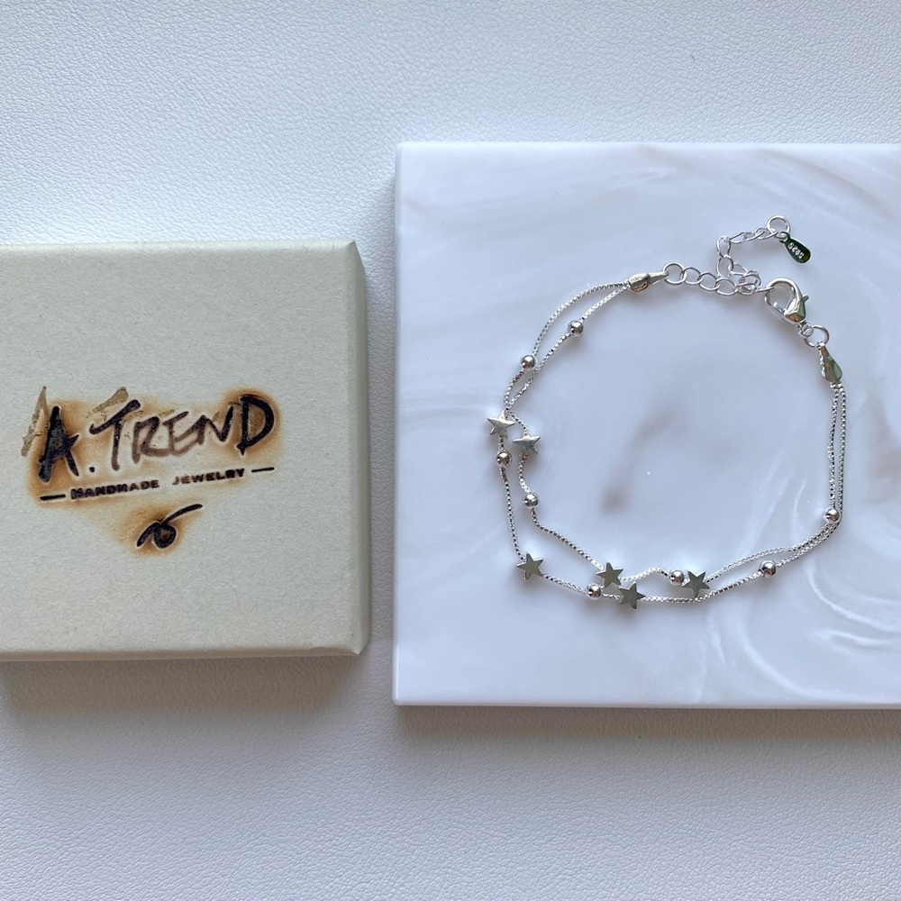 Sterling Silver 6 Star Bracelet